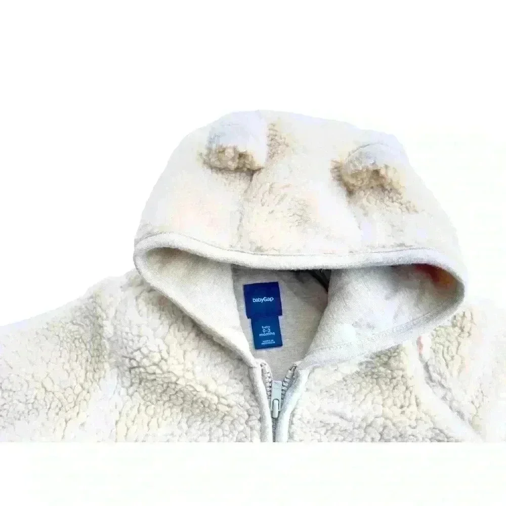 Baby Gap Cozy Sherpa Tan Snowsuit•Gender Neutral•Size 0-3•Preowned•